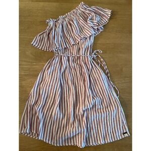 Billabong Dress XS Dress Sincerely Jules Striped Summer One Shoulder W/ Pockets